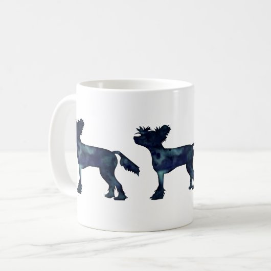 Mug Silhouette d'aquarelle noire de Chine (Devant gauche)