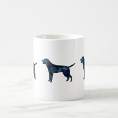Mug Silhouette d'aquarelle noire Labrador Retriever (Centre)