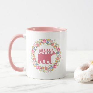 Mug Silhouette d'art de Maman Ours colorée
