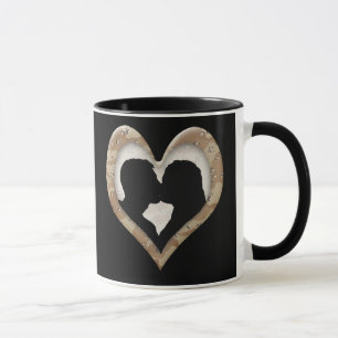Mug Silhouette de baiser en couple (Coeur de camouflag