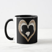 Mug Silhouette de baiser en couple (Coeur de camouflag (Gauche)