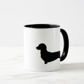Mug Silhouette de base de teckel (Devant droit)