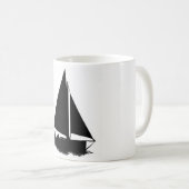 Mug Silhouette de bateau noir (Devant droit)