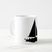 Mug Silhouette de bateau noir (Devant gauche)