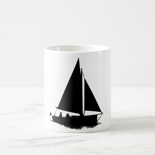 Mug Silhouette de bateau noir (Centre)