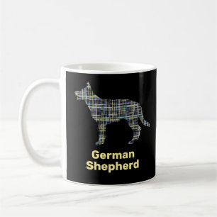 Mug Silhouette de Berger Allemand Grille Jaune&Noir