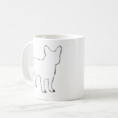 Mug Silhouette de Bouledogue Français Blanc (Devant gauche)
