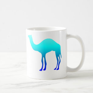 Mug Silhouette de chameau ombré bleu aqua