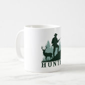 Mug Silhouette de chasseur rustique avec Musique sauva (Devant gauche)