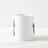 Mug Silhouette de chat noir Papillon rose (Centre)