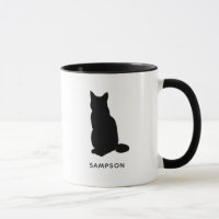 silhouette de chat nom personnalisé