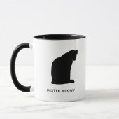 Mug silhouette de chat nom personnalisé (Gauche)