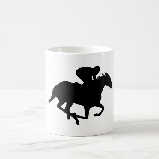 Mug Silhouette de cheval de course (Centre)