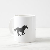 Mug Silhouette de cheval noir (Devant gauche)
