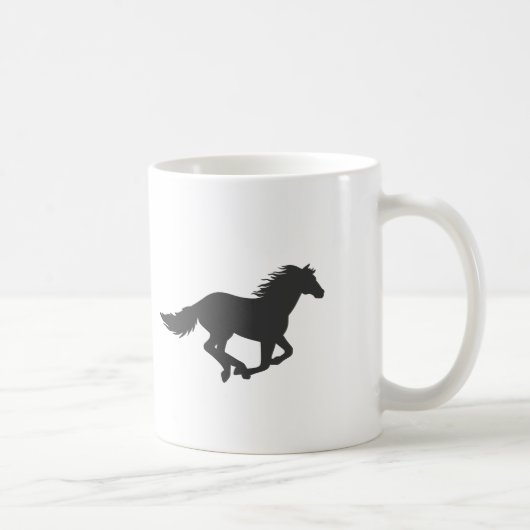 Mug Silhouette de cheval noir (Droite)