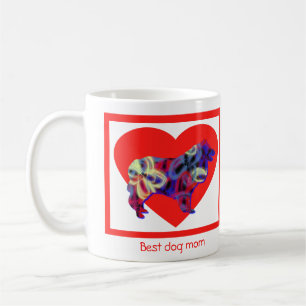 Mug Silhouette de chien Colley Rough pour la Saint-Val