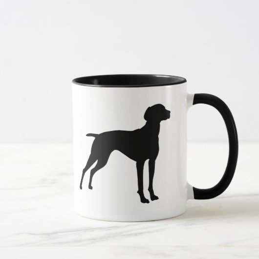 Mug Silhouette de chien de Vizsla (noir) (Droite)
