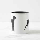 Mug Silhouette de chien de Vizsla (noir) (Centre)