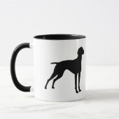 Mug Silhouette de chien de Vizsla (noir) (Gauche)
