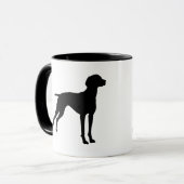 Mug Silhouette de chien de Vizsla (noir) (Devant gauche)