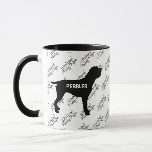 Mug Silhouette de chien griffon à pointes À poils durs (Gauche)