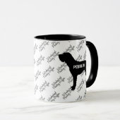 Mug Silhouette de chien griffon à pointes À poils durs (Devant droit)