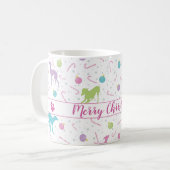 Mug silhouette de chien gris italien motif de Noël (Devant gauche)