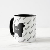 Mug Silhouette de chien Havanais PERSONNALISÉ (Devant gauche)