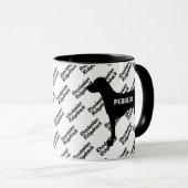 Mug Silhouette de chien Rhodesian Ridgeback sur mesure (Devant droit)