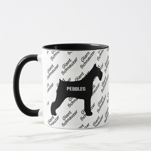 Mug Silhouette de chien Schnauzer géant (Gauche)