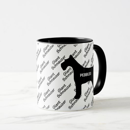 Mug Silhouette de chien Schnauzer géant (Devant droit)