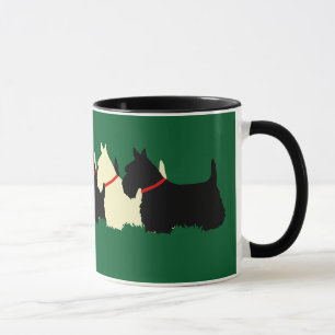 Mug Silhouette de cœur de Terrier écossais noir/roux