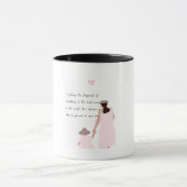 Mug Silhouette de cœur rose de mère et fille (Centre)