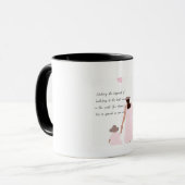 Mug Silhouette de cœur rose de mère et fille (Devant gauche)