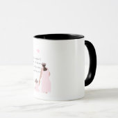 Mug Silhouette de cœur rose de mère et fille (Devant droit)