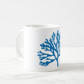 Mug silhouette de corail bleue (Devant gauche)