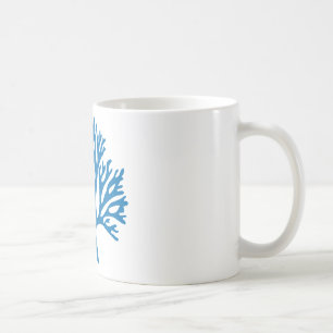 Mug silhouette de corail bleue