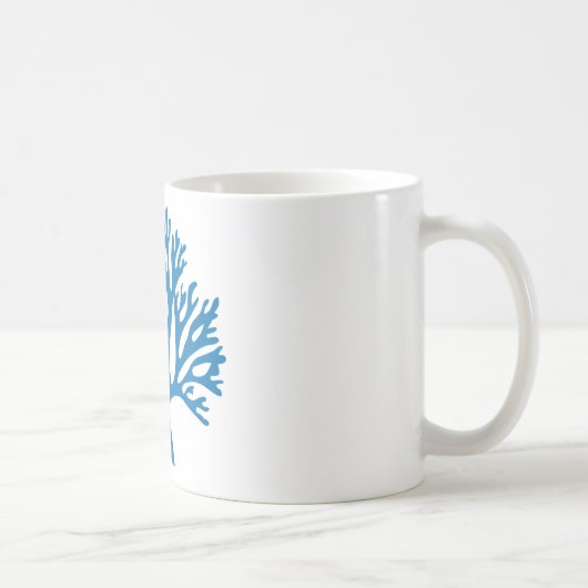 Mug silhouette de corail bleue (Droite)