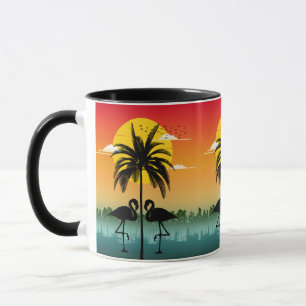 Mug Silhouette de coucher de soleil Amoureux de flaman