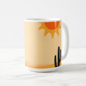 Mug Silhouette de coucher de soleil sur un cactus du d (Devant droit)