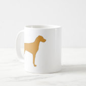 Mug silhouette de couleur de vizsla (Devant gauche)