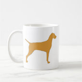 Mug silhouette de couleur de vizsla (Gauche)