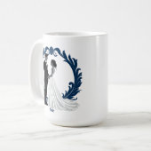 Mug Silhouette de couple de mariés se tenant la main (Devant gauche)