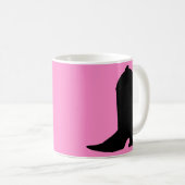 Mug Silhouette de démarrage de la fille sur rose (Devant droit)