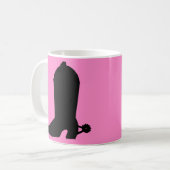 Mug Silhouette de démarrage de la fille sur rose (Devant gauche)
