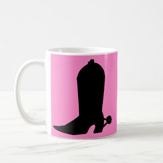 Mug Silhouette de démarrage de la fille sur rose (Gauche)