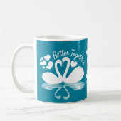 Mug Silhouette de deux cygnes dans l'eau (Gauche)