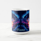 Mug Silhouette de dragon contre un coucher de soleil v (Centre)
