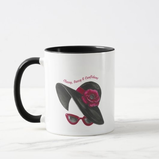 Mug Silhouette de femme classe, chic et confiante (Gauche)