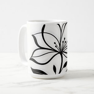 Mug Silhouette de fleur de lys élégante